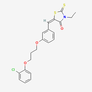 molecular formula C21H20ClNO3S2 B4853354 5-{3-[3-(2-chlorophenoxy)propoxy]benzylidene}-3-ethyl-2-thioxo-1,3-thiazolidin-4-one 