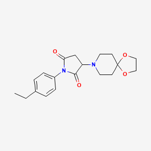 molecular formula C19H24N2O4 B4853371 3-(1,4-dioxa-8-azaspiro[4.5]dec-8-yl)-1-(4-ethylphenyl)-2,5-pyrrolidinedione 