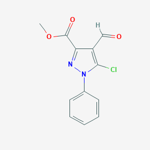 molecular formula C12H9ClN2O3 B485338 methyl 5-chloro-4-formyl-1-phenyl-1H-pyrazole-3-carboxylate CAS No. 401571-11-7