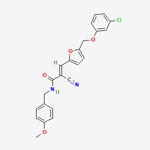 molecular formula C23H19ClN2O4 B4853401 3-{5-[(3-chlorophenoxy)methyl]-2-furyl}-2-cyano-N-(4-methoxybenzyl)acrylamide 