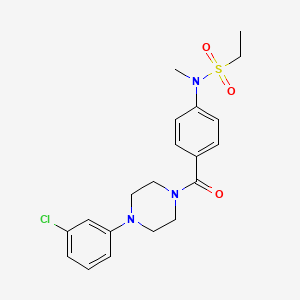 molecular formula C20H24ClN3O3S B4853416 N-(4-{[4-(3-chlorophenyl)-1-piperazinyl]carbonyl}phenyl)-N-methylethanesulfonamide 