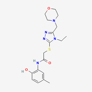 molecular formula C18H25N5O3S B4853441 2-{[4-ethyl-5-(4-morpholinylmethyl)-4H-1,2,4-triazol-3-yl]thio}-N-(2-hydroxy-5-methylphenyl)acetamide 