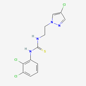 molecular formula C12H11Cl3N4S B4853449 N-[2-(4-chloro-1H-pyrazol-1-yl)ethyl]-N'-(2,3-dichlorophenyl)thiourea 