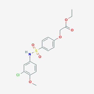 molecular formula C17H18ClNO6S B4853492 ethyl (4-{[(3-chloro-4-methoxyphenyl)amino]sulfonyl}phenoxy)acetate 