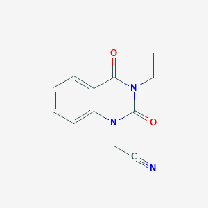 molecular formula C12H11N3O2 B4853498 (3-ethyl-2,4-dioxo-3,4-dihydro-1(2H)-quinazolinyl)acetonitrile 