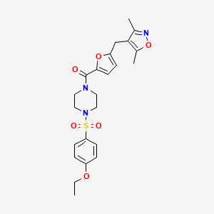 molecular formula C23H27N3O6S B4853505 1-{5-[(3,5-dimethyl-4-isoxazolyl)methyl]-2-furoyl}-4-[(4-ethoxyphenyl)sulfonyl]piperazine 