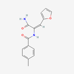 molecular formula C15H14N2O3 B4853515 N-[1-(aminocarbonyl)-2-(2-furyl)vinyl]-4-methylbenzamide 