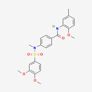 molecular formula C24H26N2O6S B4853519 4-[[(3,4-dimethoxyphenyl)sulfonyl](methyl)amino]-N-(2-methoxy-5-methylphenyl)benzamide 
