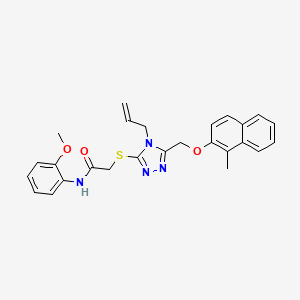 molecular formula C26H26N4O3S B4853526 2-[(4-allyl-5-{[(1-methyl-2-naphthyl)oxy]methyl}-4H-1,2,4-triazol-3-yl)thio]-N-(2-methoxyphenyl)acetamide 