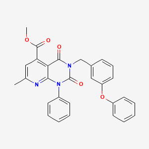 molecular formula C29H23N3O5 B4853545 methyl 7-methyl-2,4-dioxo-3-(3-phenoxybenzyl)-1-phenyl-1,2,3,4-tetrahydropyrido[2,3-d]pyrimidine-5-carboxylate 