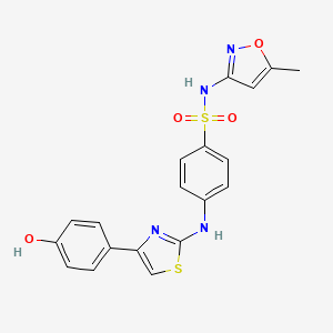 molecular formula C19H16N4O4S2 B4853553 4-{[4-(4-hydroxyphenyl)-1,3-thiazol-2-yl]amino}-N-(5-methyl-3-isoxazolyl)benzenesulfonamide 