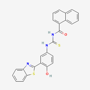 molecular formula C25H17N3O2S2 B4853572 N-({[3-(1,3-benzothiazol-2-yl)-4-hydroxyphenyl]amino}carbonothioyl)-1-naphthamide 