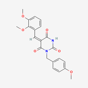 molecular formula C21H20N2O6 B4853583 5-(2,3-dimethoxybenzylidene)-1-(4-methoxybenzyl)-2,4,6(1H,3H,5H)-pyrimidinetrione 