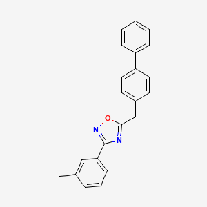 molecular formula C22H18N2O B4853595 5-(4-biphenylylmethyl)-3-(3-methylphenyl)-1,2,4-oxadiazole 