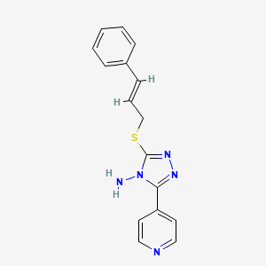 molecular formula C16H15N5S B4853605 3-[(3-phenyl-2-propen-1-yl)thio]-5-(4-pyridinyl)-4H-1,2,4-triazol-4-amine CAS No. 675171-18-3