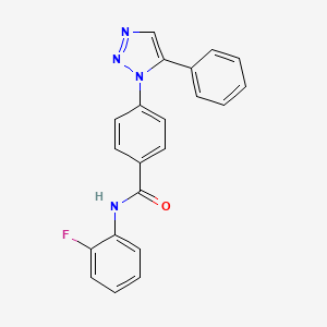 molecular formula C21H15FN4O B4853621 N-(2-fluorophenyl)-4-(5-phenyl-1H-1,2,3-triazol-1-yl)benzamide 