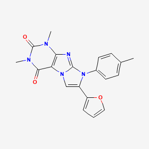 molecular formula C20H17N5O3 B4853651 7-(2-furyl)-1,3-dimethyl-8-(4-methylphenyl)-1H-imidazo[2,1-f]purine-2,4(3H,8H)-dione 
