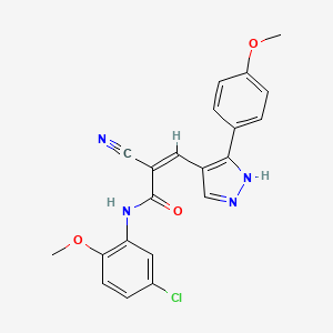 N-(5-chloro-2-methoxyphenyl)-2-cyano-3-[3-(4-methoxyphenyl)-1H-pyrazol-4-yl]acrylamide
