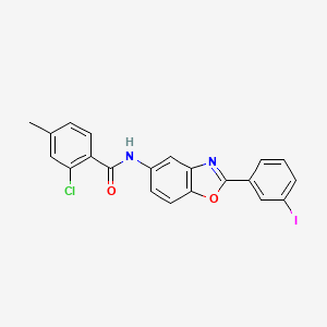 2-chloro-N-[2-(3-iodophenyl)-1,3-benzoxazol-5-yl]-4-methylbenzamide