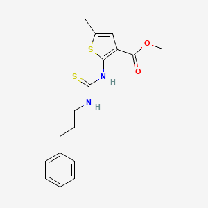 molecular formula C17H20N2O2S2 B4853682 methyl 5-methyl-2-({[(3-phenylpropyl)amino]carbonothioyl}amino)-3-thiophenecarboxylate 