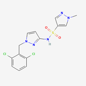 molecular formula C14H13Cl2N5O2S B4853704 N-[1-(2,6-dichlorobenzyl)-1H-pyrazol-3-yl]-1-methyl-1H-pyrazole-4-sulfonamide 