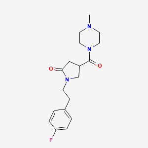 molecular formula C18H24FN3O2 B4853713 1-[2-(4-fluorophenyl)ethyl]-4-[(4-methylpiperazin-1-yl)carbonyl]pyrrolidin-2-one 
