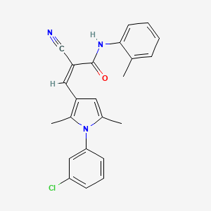 molecular formula C23H20ClN3O B4853724 3-[1-(3-chlorophenyl)-2,5-dimethyl-1H-pyrrol-3-yl]-2-cyano-N-(2-methylphenyl)acrylamide 