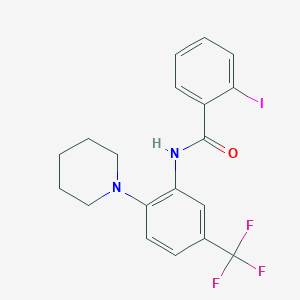 molecular formula C19H18F3IN2O B4853731 2-iodo-N-[2-(1-piperidinyl)-5-(trifluoromethyl)phenyl]benzamide 