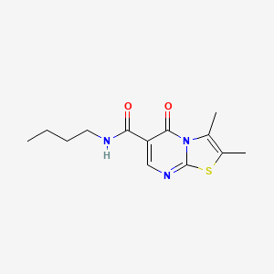 molecular formula C13H17N3O2S B4853746 N-butyl-2,3-dimethyl-5-oxo-5H-[1,3]thiazolo[3,2-a]pyrimidine-6-carboxamide 
