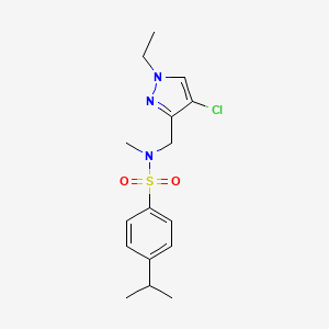 molecular formula C16H22ClN3O2S B4853762 N-[(4-chloro-1-ethyl-1H-pyrazol-3-yl)methyl]-4-isopropyl-N-methylbenzenesulfonamide 