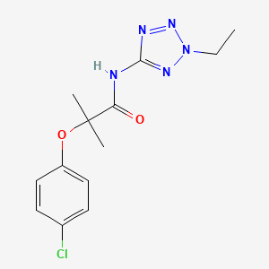 molecular formula C13H16ClN5O2 B4853775 2-(4-chlorophenoxy)-N-(2-ethyl-2H-tetrazol-5-yl)-2-methylpropanamide 