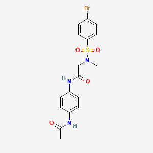 molecular formula C17H18BrN3O4S B4853778 N~1~-[4-(acetylamino)phenyl]-N~2~-[(4-bromophenyl)sulfonyl]-N~2~-methylglycinamide 