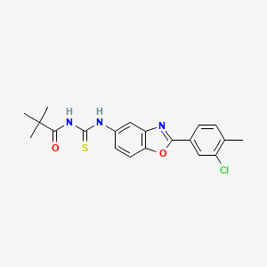 molecular formula C20H20ClN3O2S B4853795 N-({[2-(3-chloro-4-methylphenyl)-1,3-benzoxazol-5-yl]amino}carbonothioyl)-2,2-dimethylpropanamide 