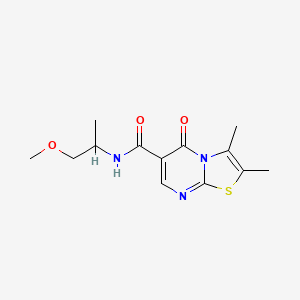 molecular formula C13H17N3O3S B4853809 N-(2-methoxy-1-methylethyl)-2,3-dimethyl-5-oxo-5H-[1,3]thiazolo[3,2-a]pyrimidine-6-carboxamide 