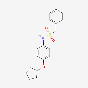 molecular formula C18H21NO3S B4853817 N-[4-(cyclopentyloxy)phenyl]-1-phenylmethanesulfonamide 