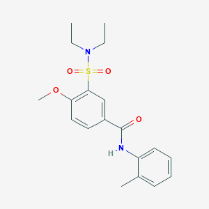molecular formula C19H24N2O4S B4853825 3-[(diethylamino)sulfonyl]-4-methoxy-N-(2-methylphenyl)benzamide 