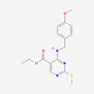 Ethyl 4-((4-methoxybenzyl)amino)-2-(methylthio)pyrimidine-5-carboxylate