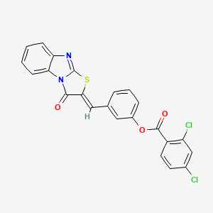 molecular formula C23H12Cl2N2O3S B4853842 3-[(3-oxo[1,3]thiazolo[3,2-a]benzimidazol-2(3H)-ylidene)methyl]phenyl 2,4-dichlorobenzoate 