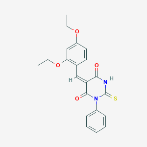 molecular formula C21H20N2O4S B4853844 5-(2,4-diethoxybenzylidene)-1-phenyl-2-thioxodihydro-4,6(1H,5H)-pyrimidinedione 