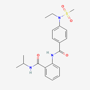 molecular formula C20H25N3O4S B4853863 2-({4-[ethyl(methylsulfonyl)amino]benzoyl}amino)-N-isopropylbenzamide 