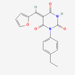 molecular formula C17H14N2O4 B4853865 1-(4-ethylphenyl)-5-(2-furylmethylene)-2,4,6(1H,3H,5H)-pyrimidinetrione 