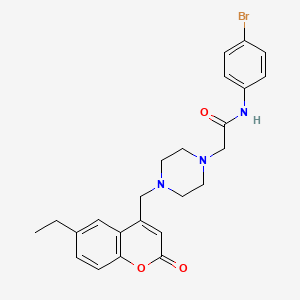 molecular formula C24H26BrN3O3 B4853873 N-(4-bromophenyl)-2-{4-[(6-ethyl-2-oxo-2H-chromen-4-yl)methyl]-1-piperazinyl}acetamide 