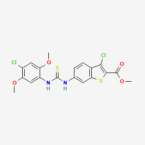 molecular formula C19H16Cl2N2O4S2 B4853900 methyl 3-chloro-6-({[(4-chloro-2,5-dimethoxyphenyl)amino]carbonothioyl}amino)-1-benzothiophene-2-carboxylate 