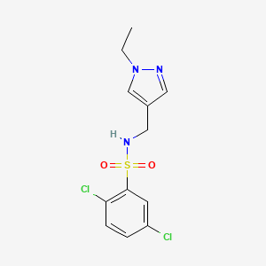 molecular formula C12H13Cl2N3O2S B4853904 2,5-dichloro-N-[(1-ethyl-1H-pyrazol-4-yl)methyl]benzenesulfonamide 