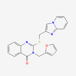 molecular formula C21H16N4O2S B4853916 3-(2-furylmethyl)-2-[(imidazo[1,2-a]pyridin-2-ylmethyl)thio]-4(3H)-quinazolinone 