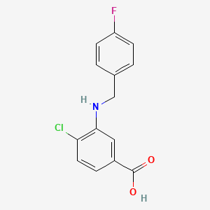 molecular formula C14H11ClFNO2 B4853939 4-chloro-3-[(4-fluorobenzyl)amino]benzoic acid 