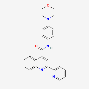 N-[4-(4-morpholinyl)phenyl]-2-(2-pyridinyl)-4-quinolinecarboxamide