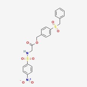 molecular formula C22H20N2O8S2 B4853947 4-(benzylsulfonyl)benzyl N-[(4-nitrophenyl)sulfonyl]glycinate 