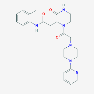 molecular formula C24H30N6O3 B4853951 N-(2-methylphenyl)-2-(3-oxo-1-{[4-(2-pyridinyl)-1-piperazinyl]acetyl}-2-piperazinyl)acetamide 