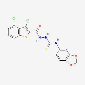 molecular formula C17H11Cl2N3O3S2 B4853963 N-1,3-benzodioxol-5-yl-2-[(3,4-dichloro-1-benzothien-2-yl)carbonyl]hydrazinecarbothioamide 
